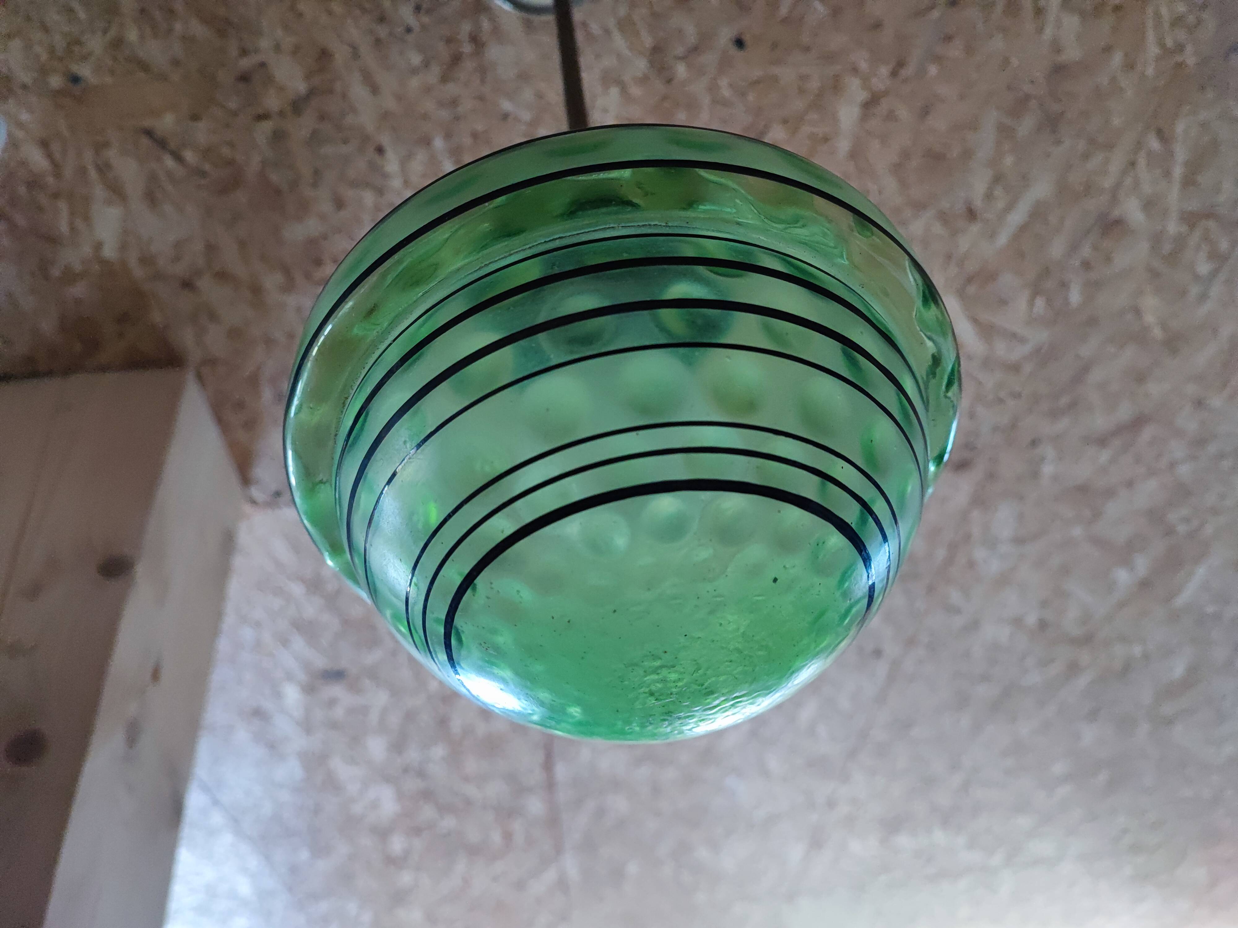Art Deco pendant light with a blown glass globe, 1930s.