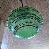 Art Deco pendant light with a blown glass globe from the 1930s