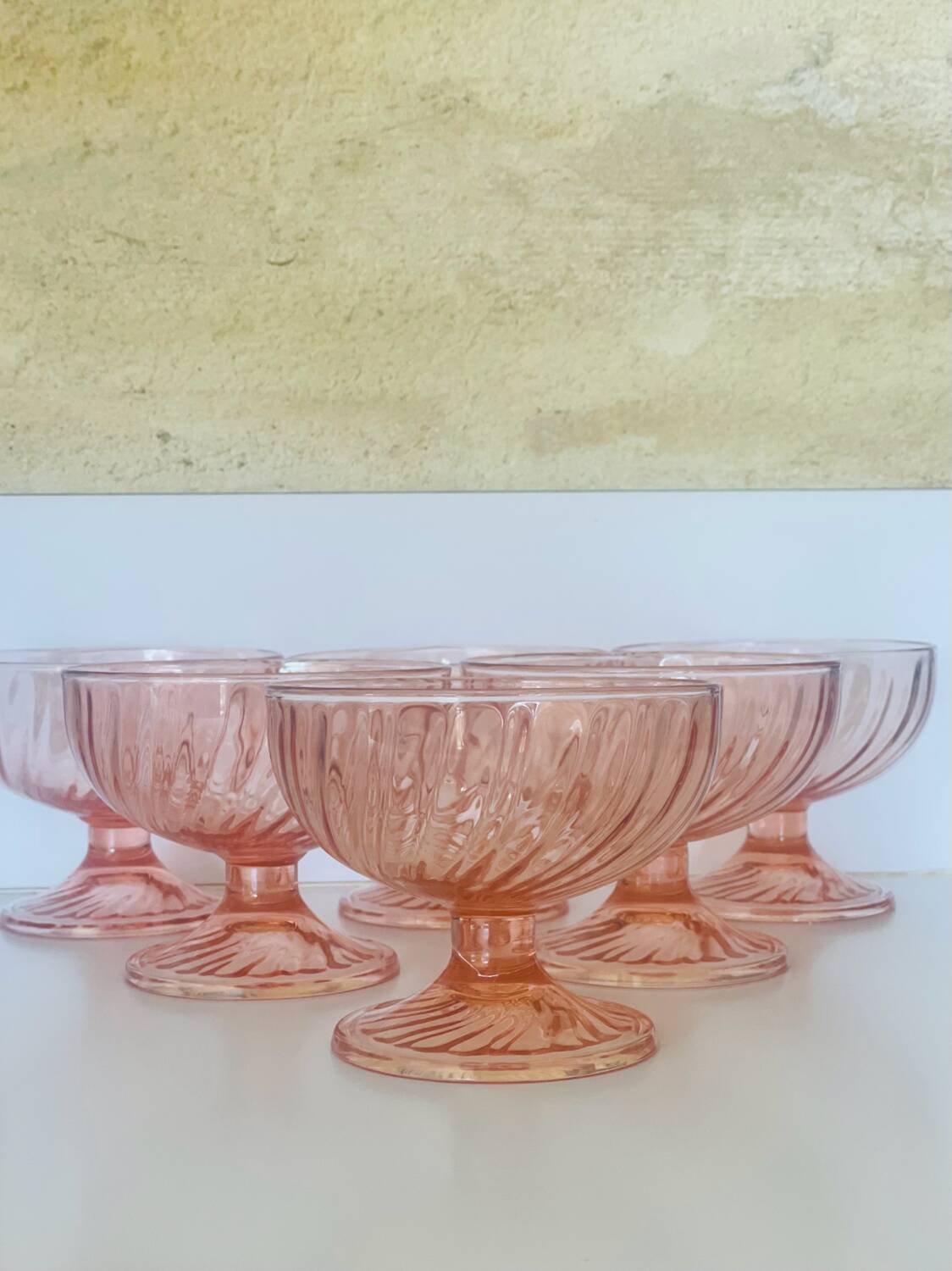 6 large dessert ice cream bowls Rosaline Luminarc France