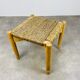 Tabouret paille tressé bois brut