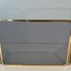 Three-Panel Folding Fire Screen in Polished Brass and Steel Mesh