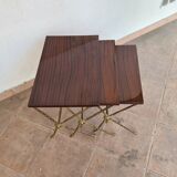 Série de 3 tables gigognes avec pieds en x
