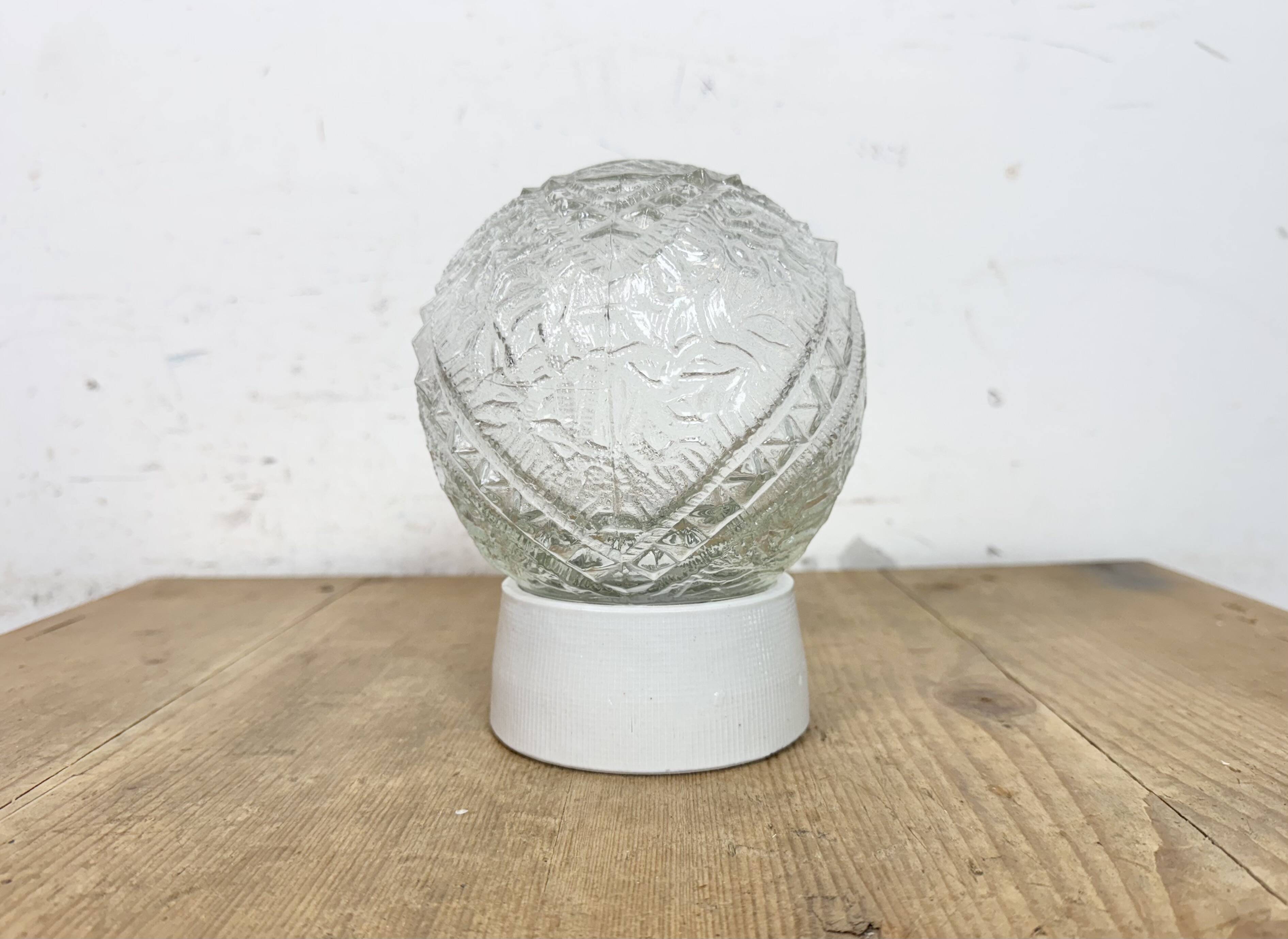 Vintage White Porcelain Ceiling Light, 1970s