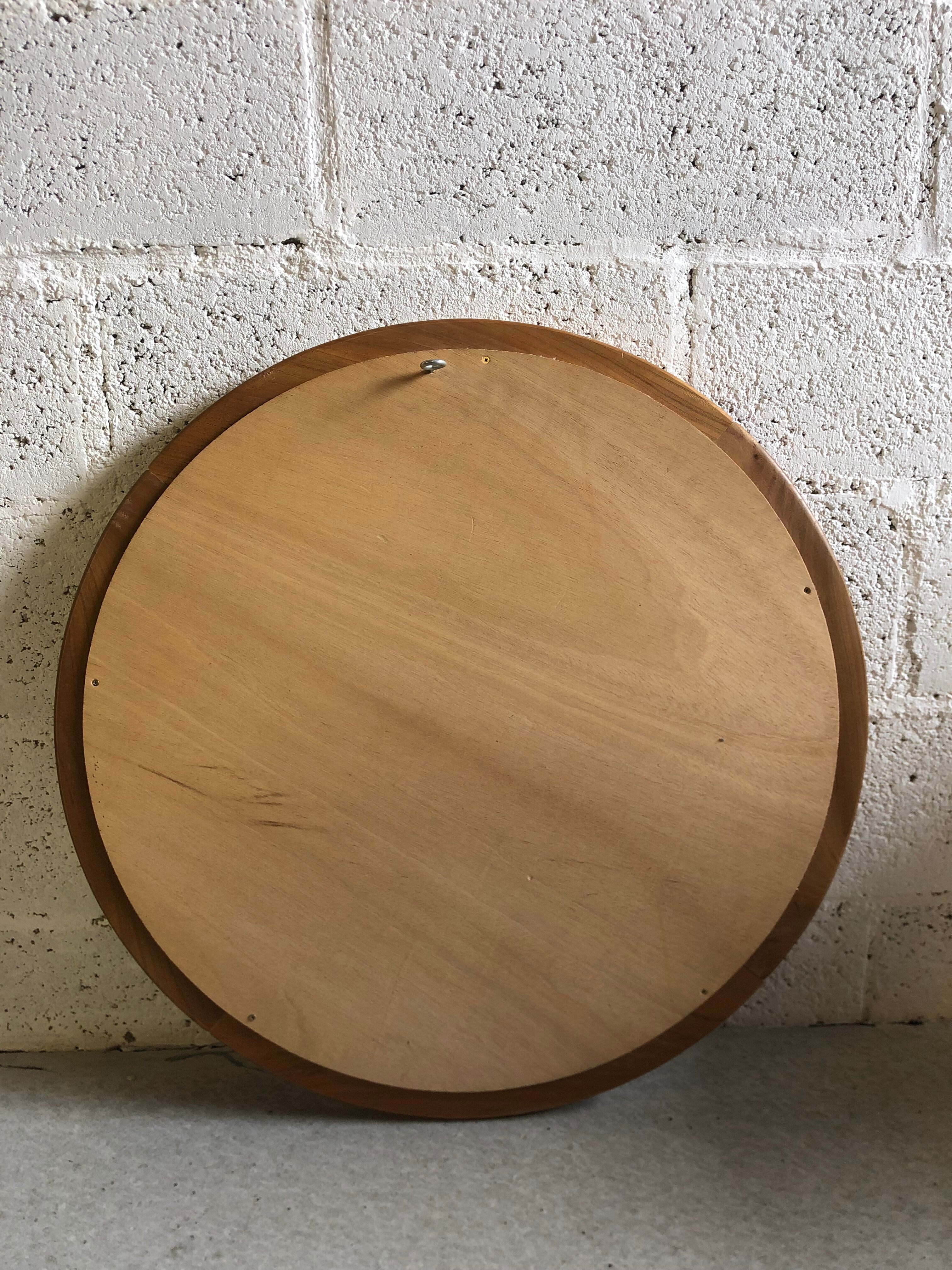 Round mirror in solid elm Maison Regain