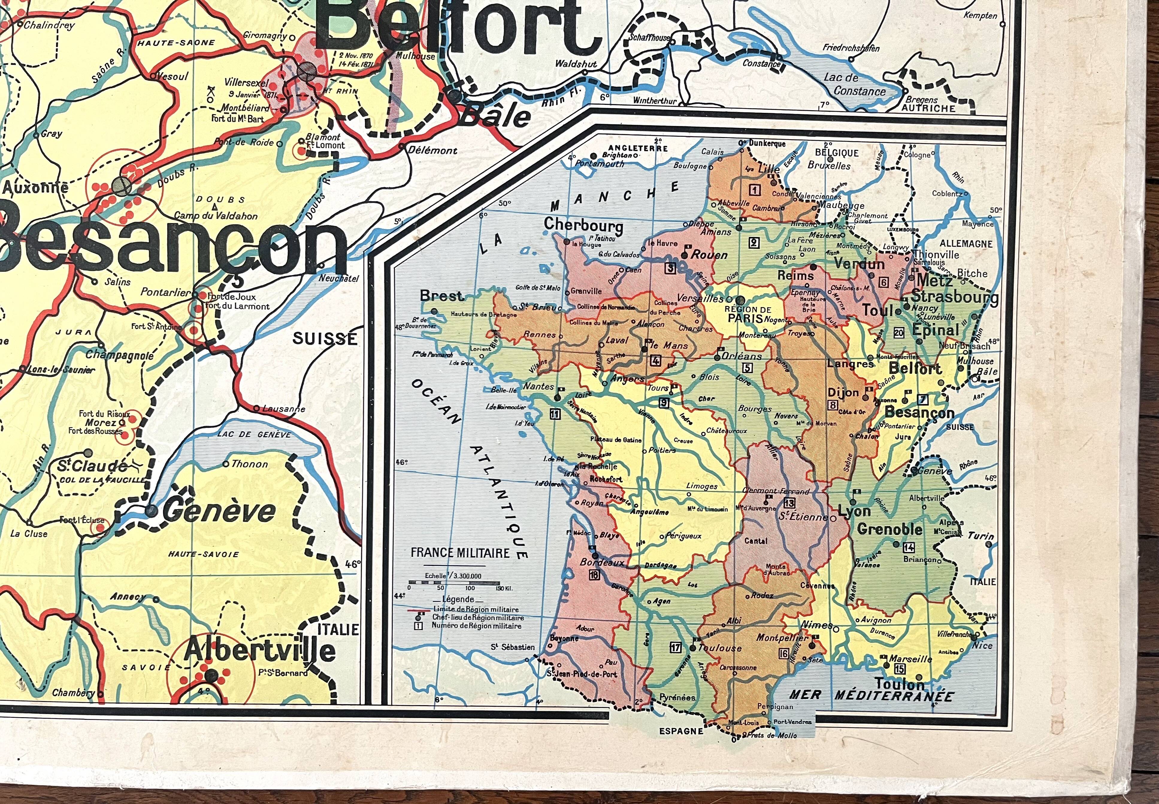 Old school map Vidal-Lablache 10, T26, 1930 - Military divisions