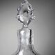 Cognac carafe Daum France Lorraine cross in bubbled crystal, 1960s-70s.