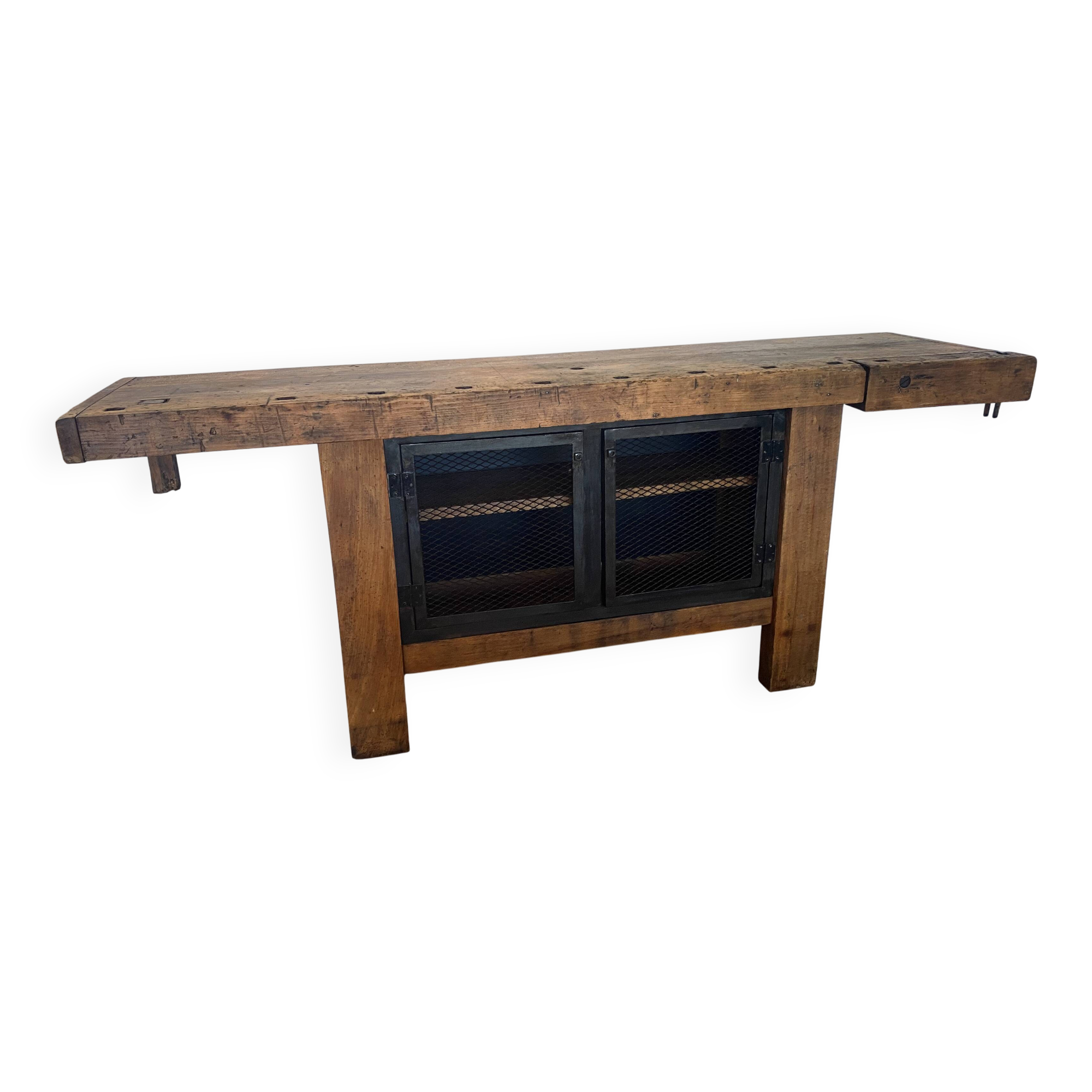 Restored and customised carpenter's workbench