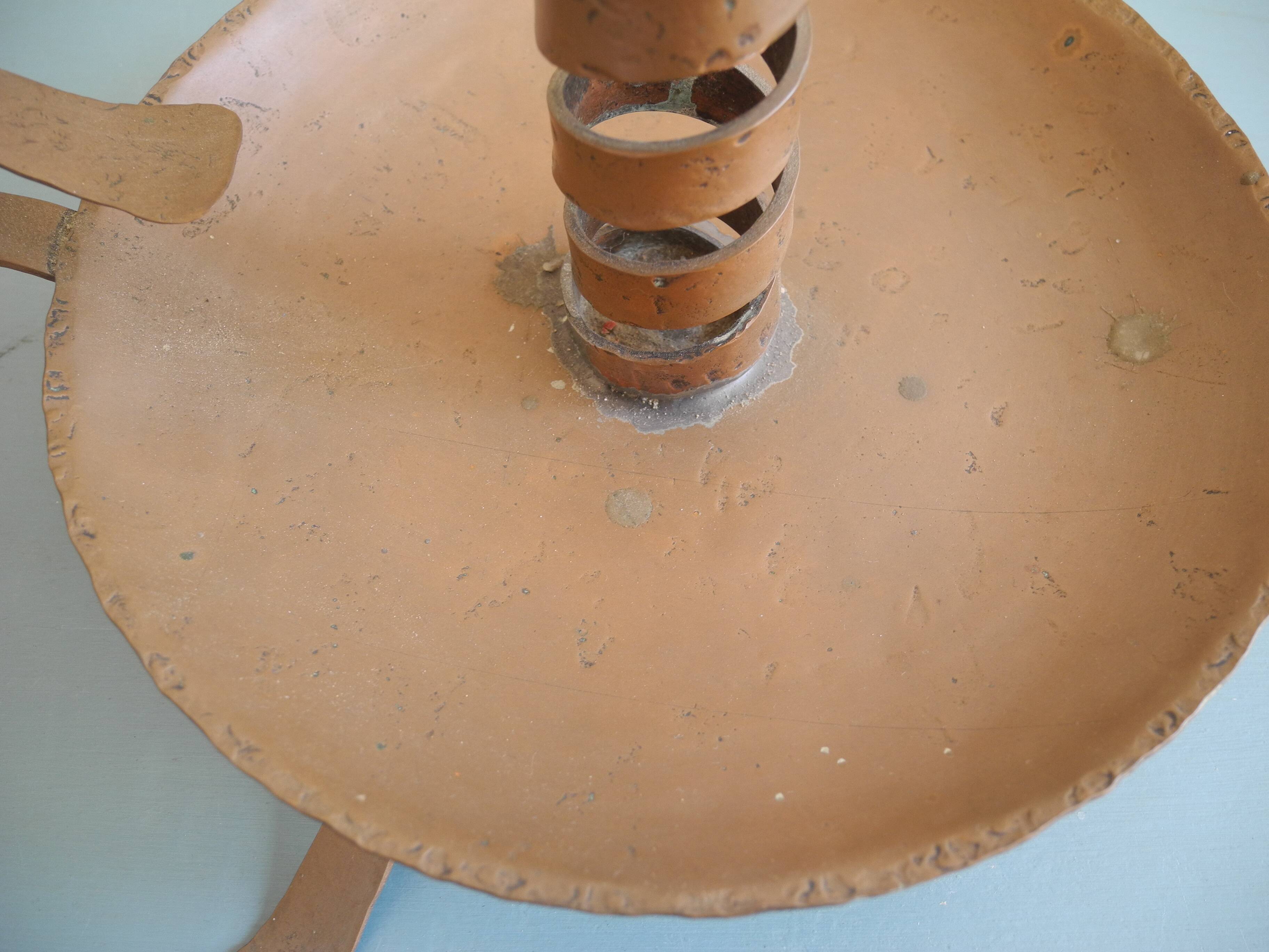 old pig tail rat cave copper candle holder