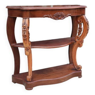Old curved wooden console