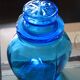 Blue glass jar with airtight lid
