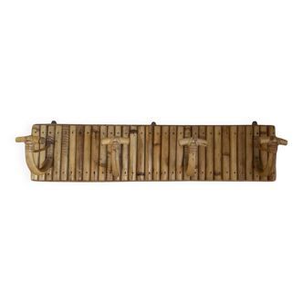 Rattan wall coat rack