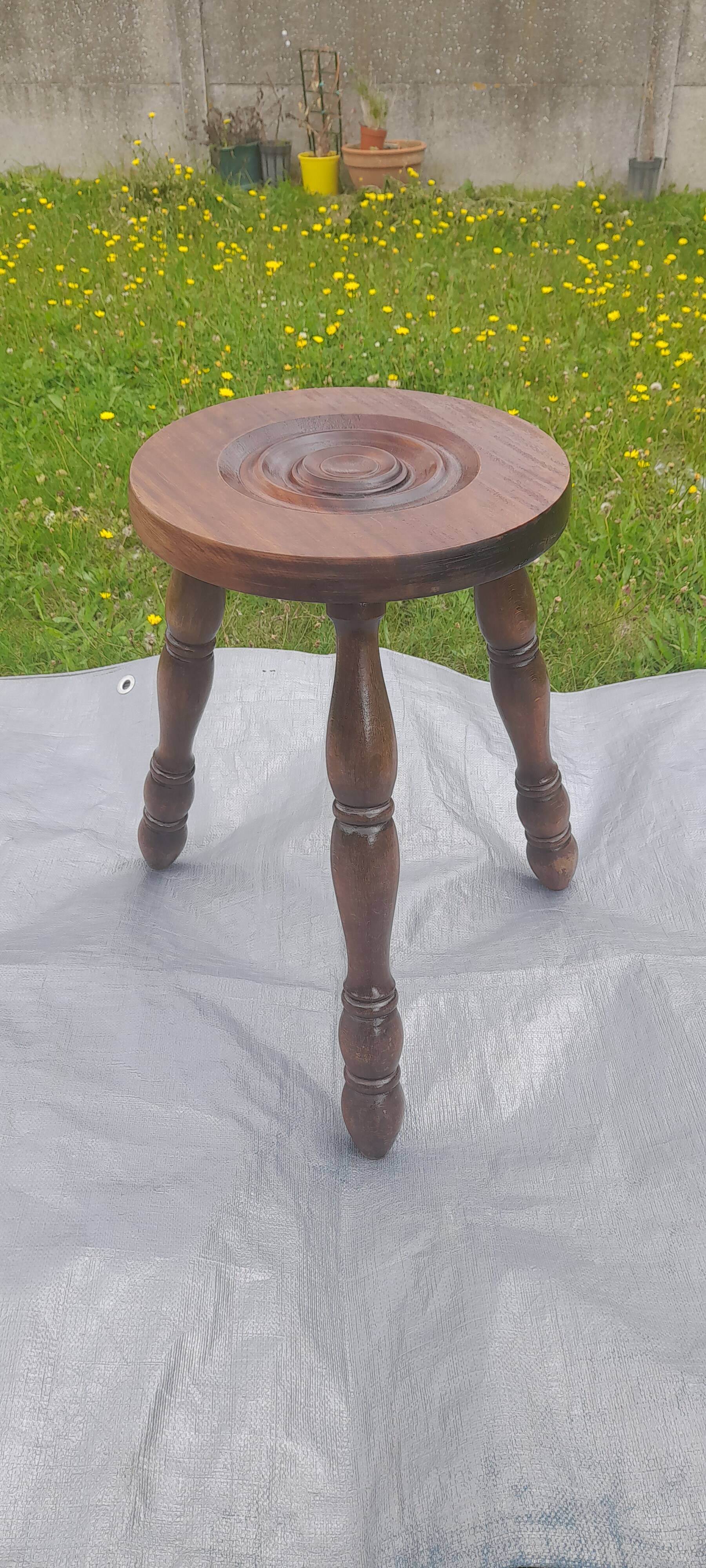 Wooden tripod stool H 44 cm