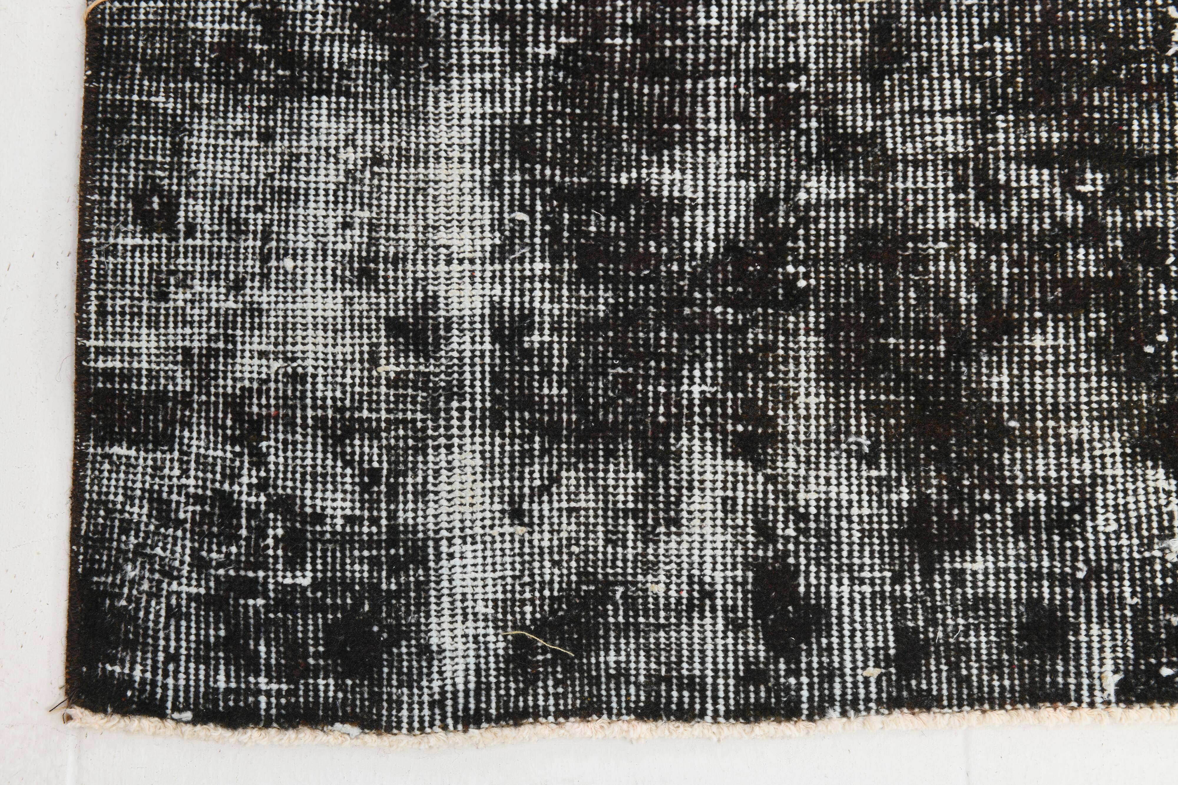 Black gray tones anatolian handmade vintage rug 260x158cm