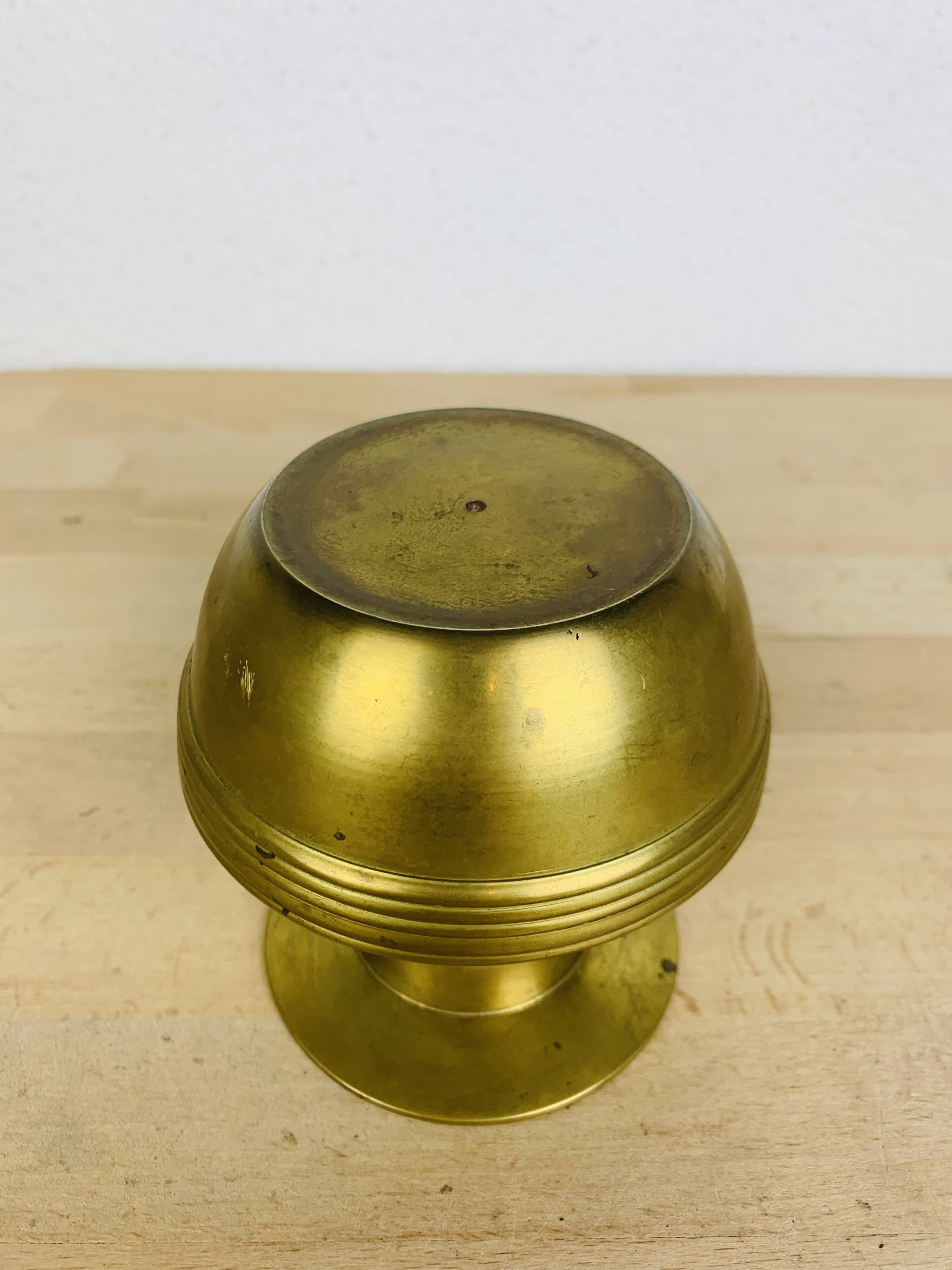 Vintage gold-plated brass candle holder