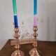 Lot de 2 bougeoirs en cuivre