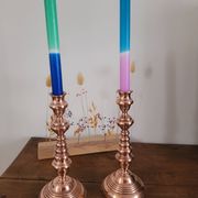 Lot de 2 bougeoirs en cuivre
