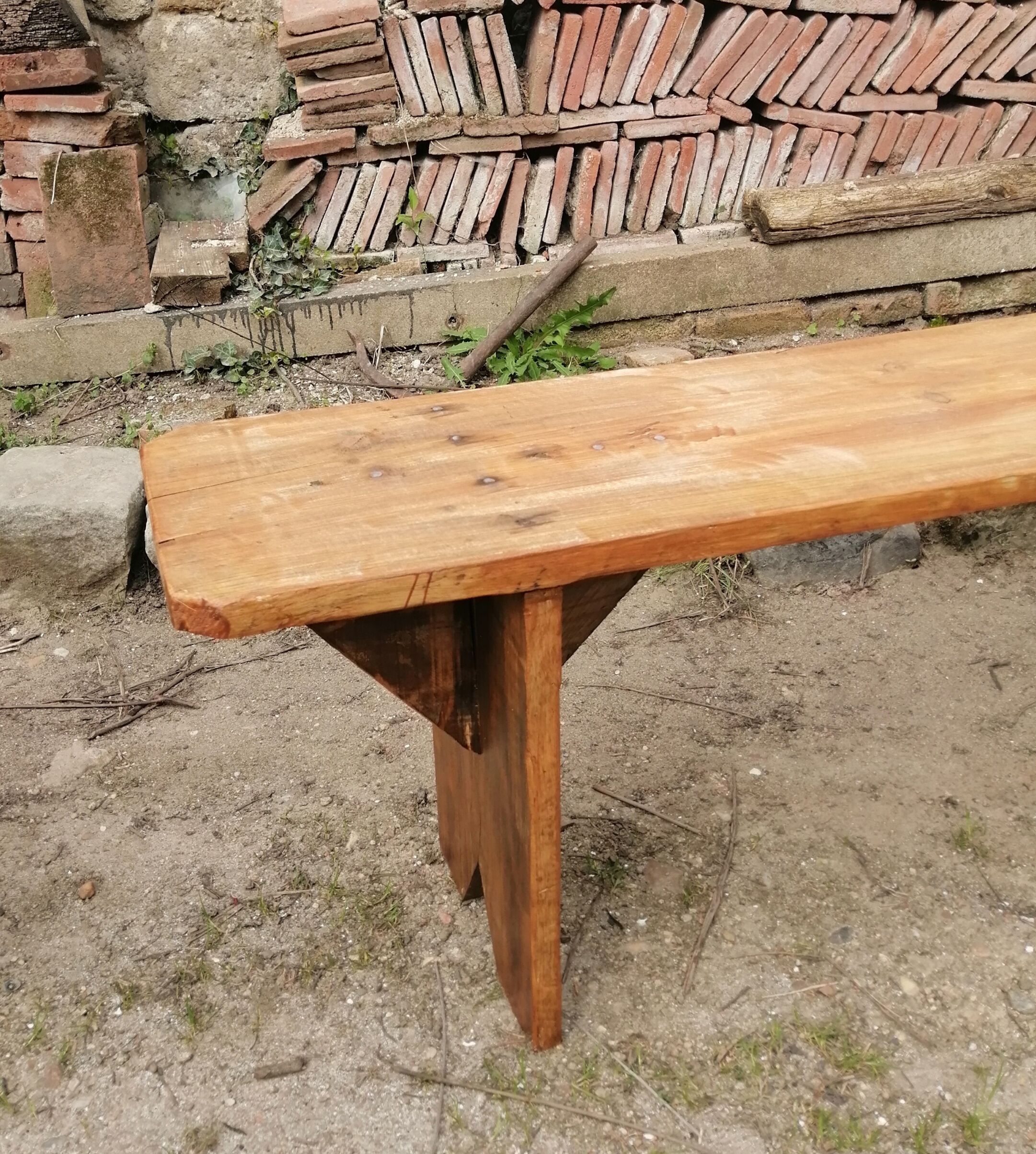 Raw wood bench L 158cm