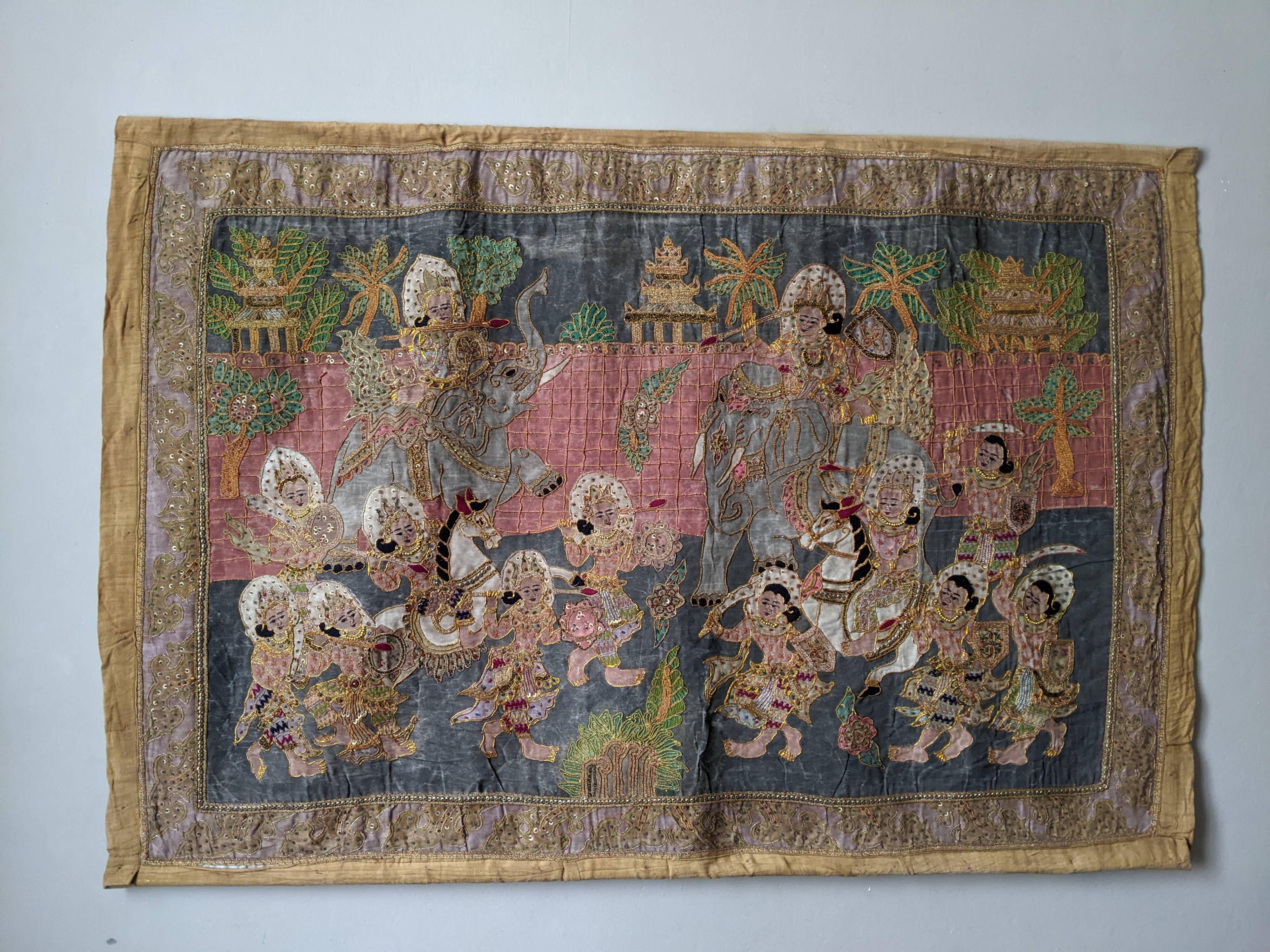 Handmade wall tapestry from Burma