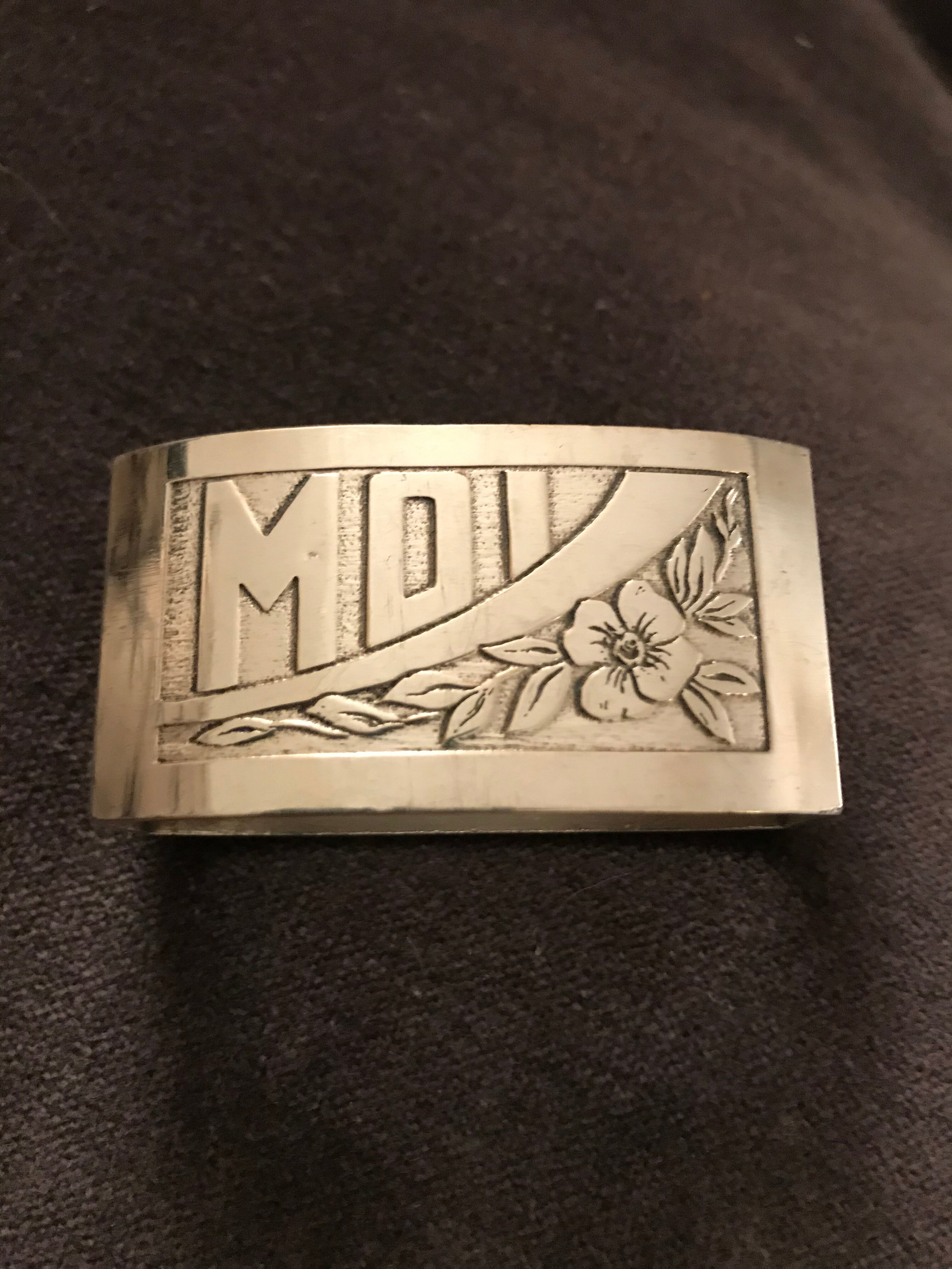 Towel round duo You and Me silver metal