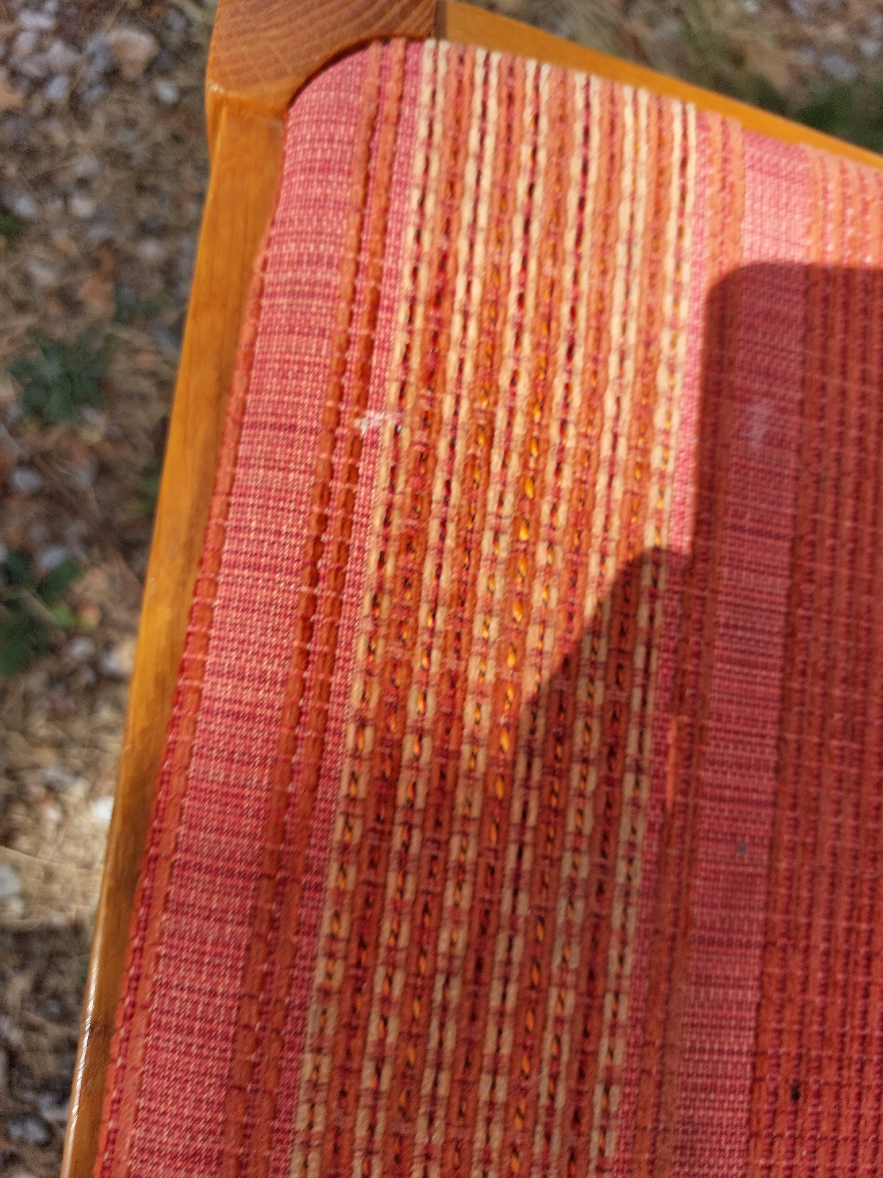 4 cosy chairs, solid wood and fabric