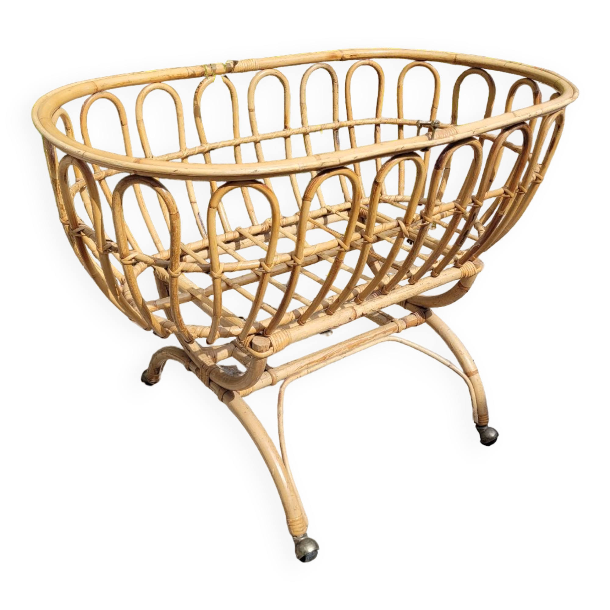 Vintage rattan crib