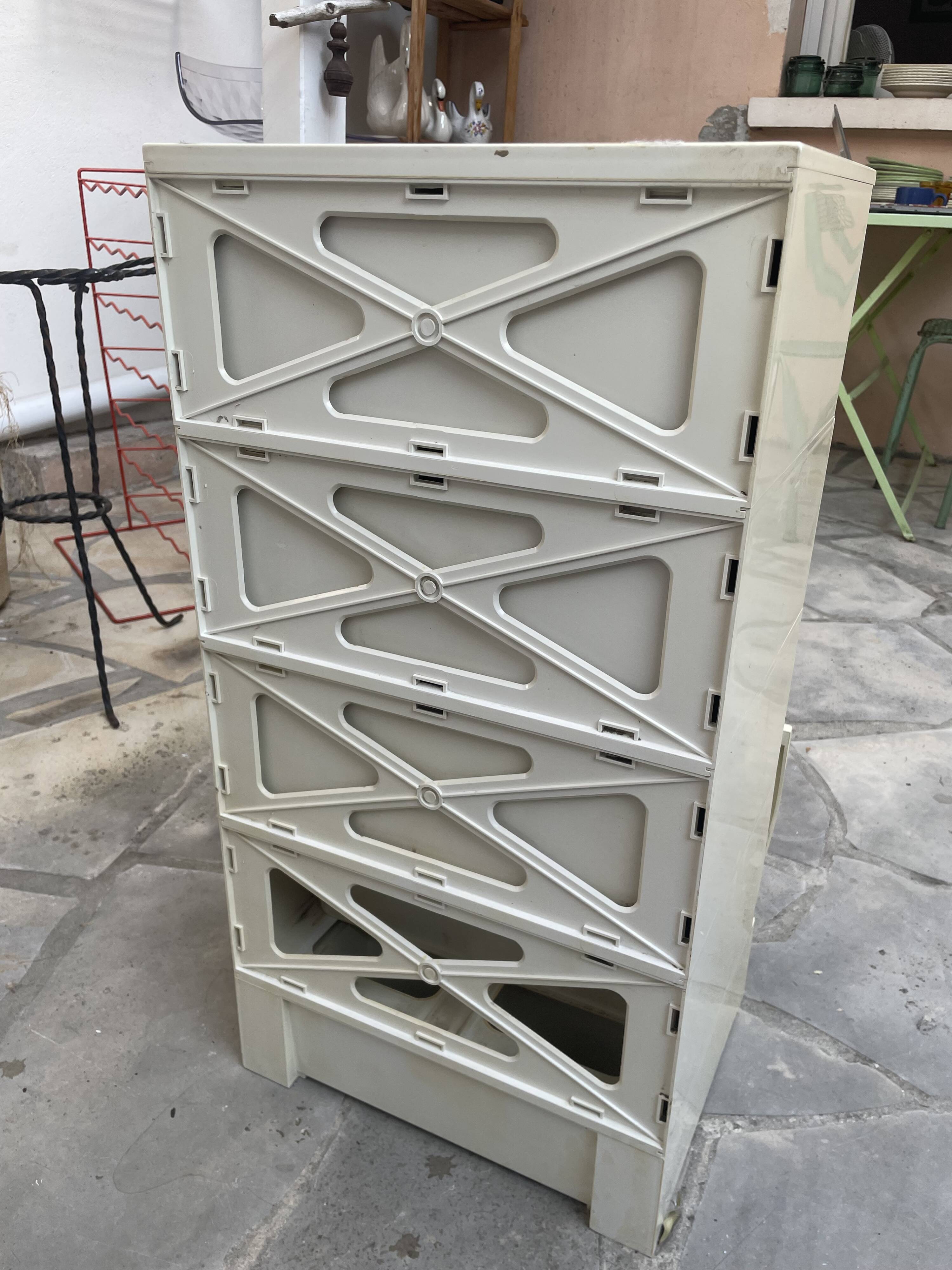 Rare thermoformed plastic drawer unit MANUFRANCE / PRISUNIC