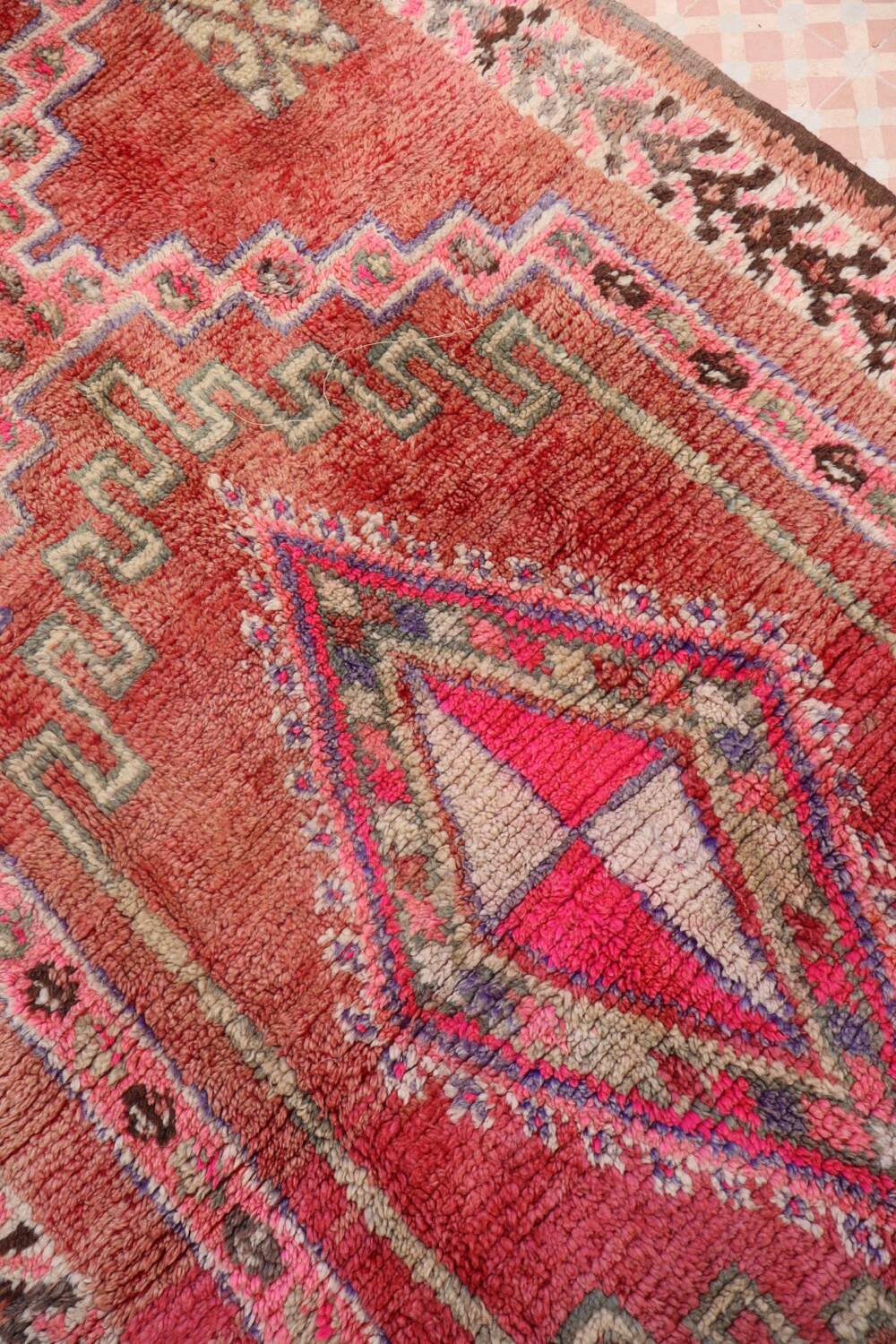 Vintage pink Berber rug
