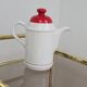 White and red Royal Tudor porcelain coffee pot