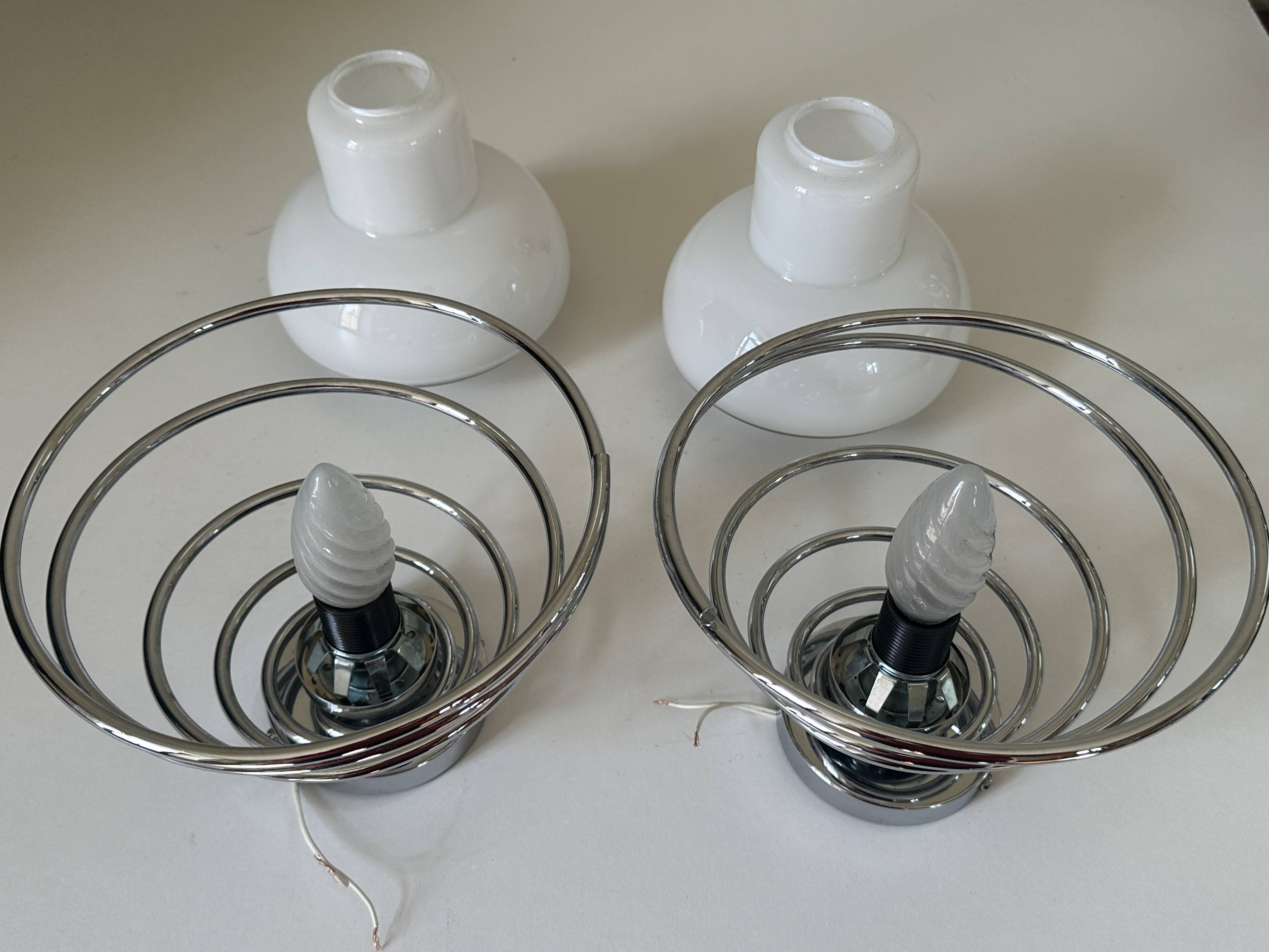 Pair of space age wall lights by Delmas from the 70s