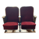 Burgundy velvet folding seat