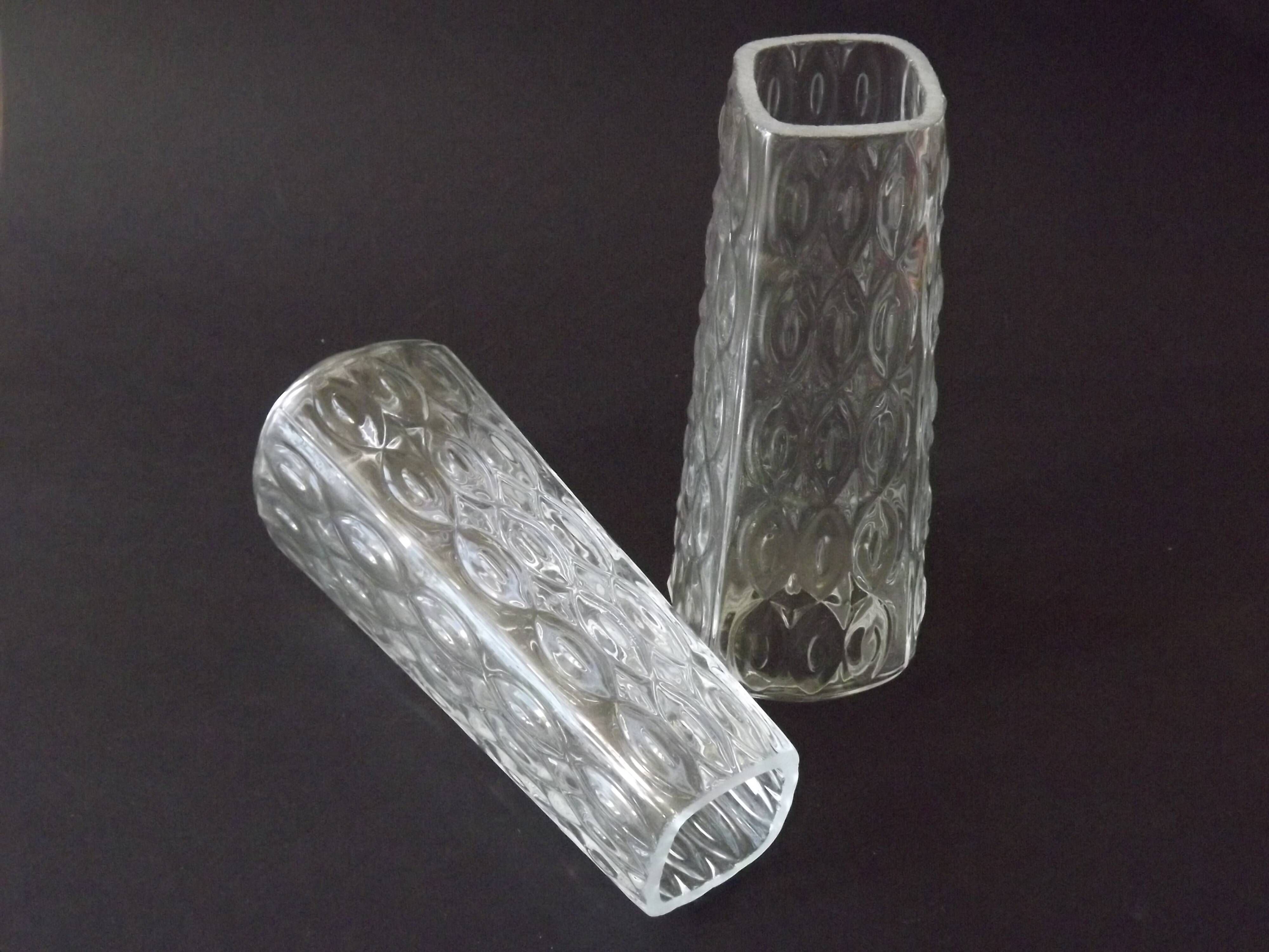Pair Vintage Cut Glass Retro Replacement Shades For Chandeliers/Wall Lights