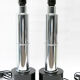 Set of 2 table lamps bases black resin and chrome steel 1970s