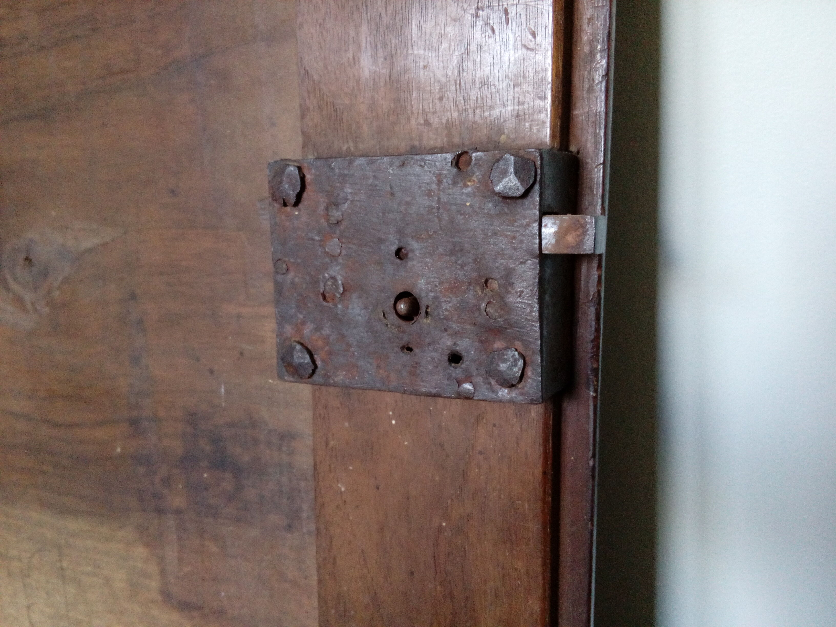 Old wooden door with lock