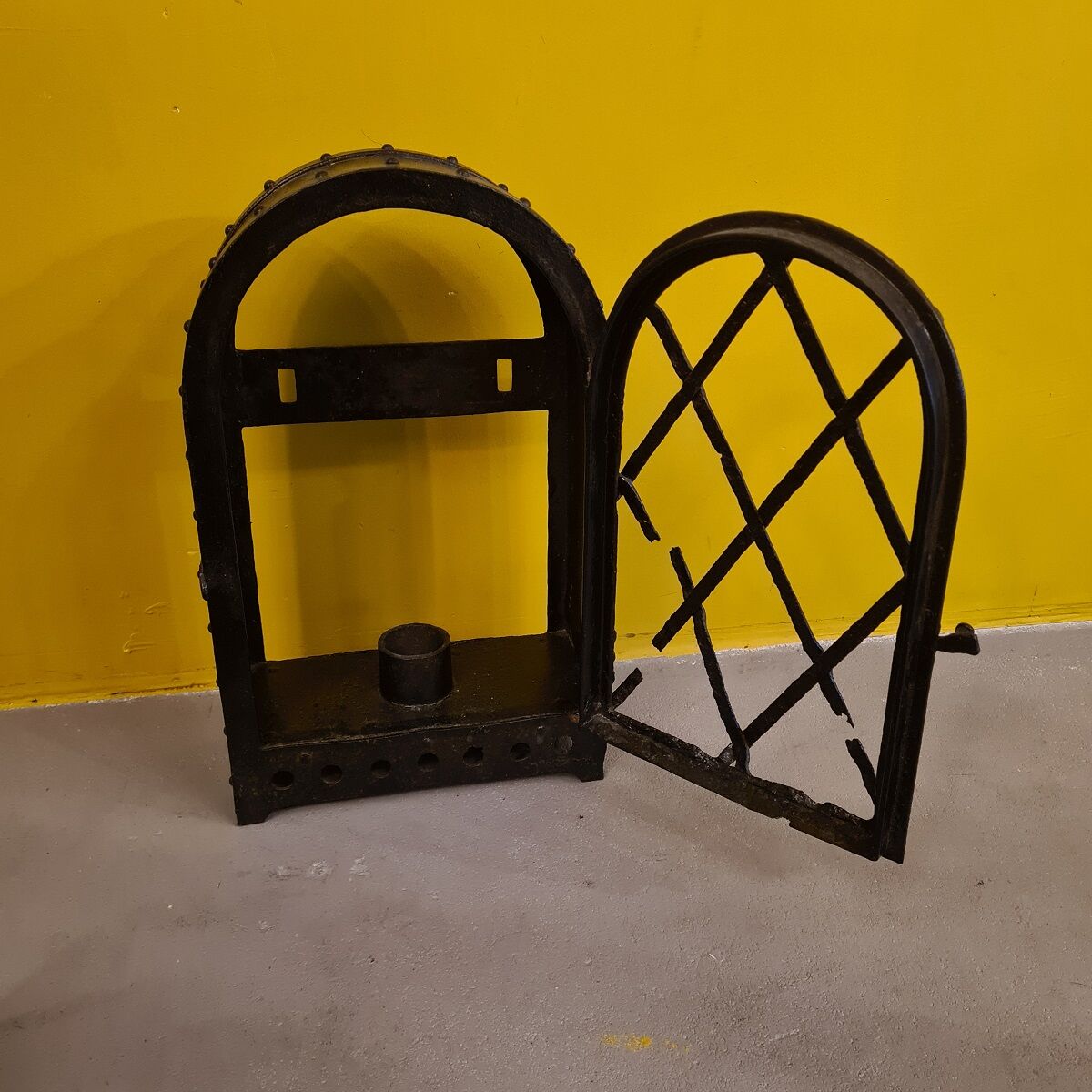 Antique French Wrought Iron Wall Lamp, partly from 1600s