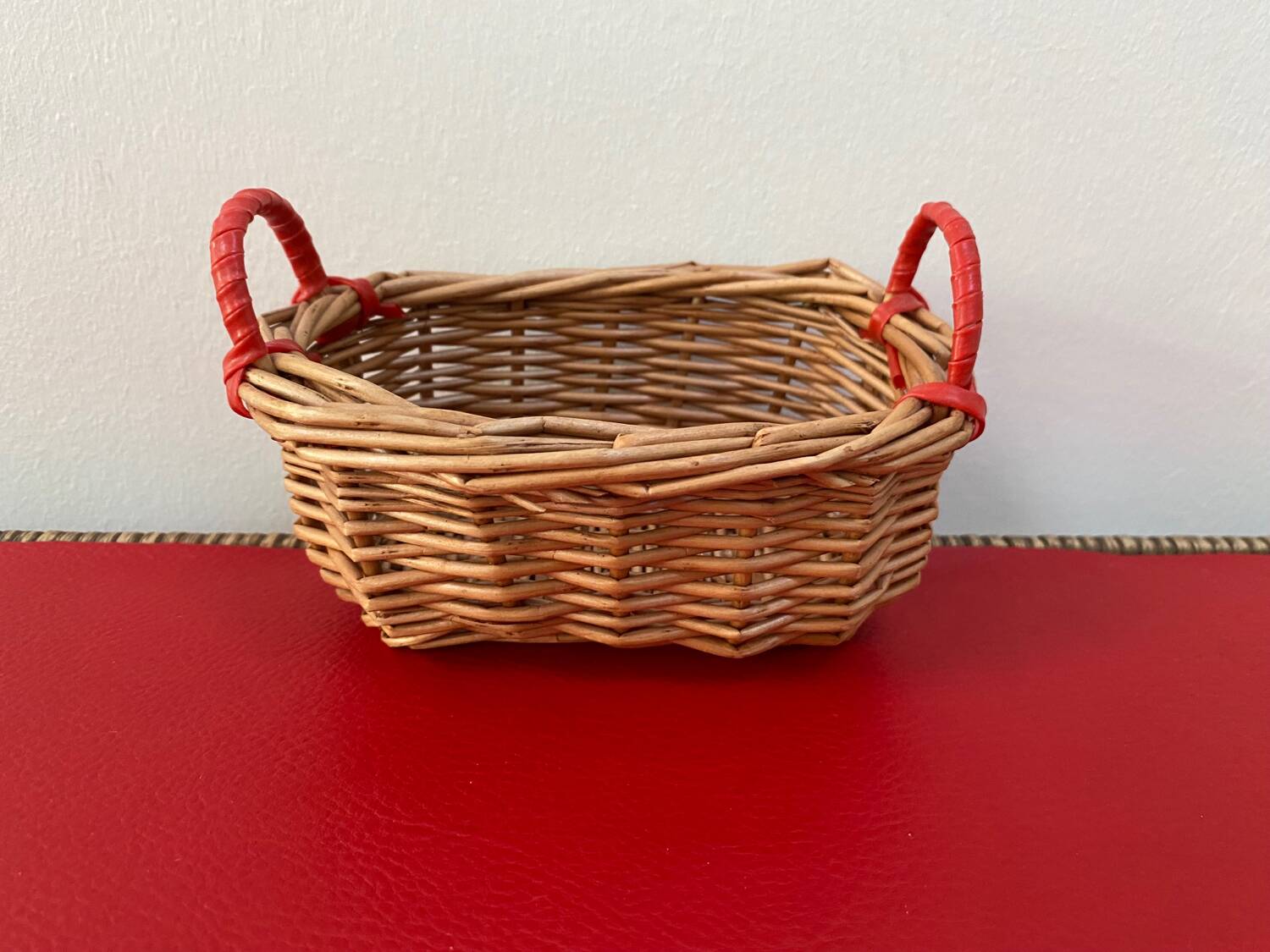 Miniature rattan basket from the 70s