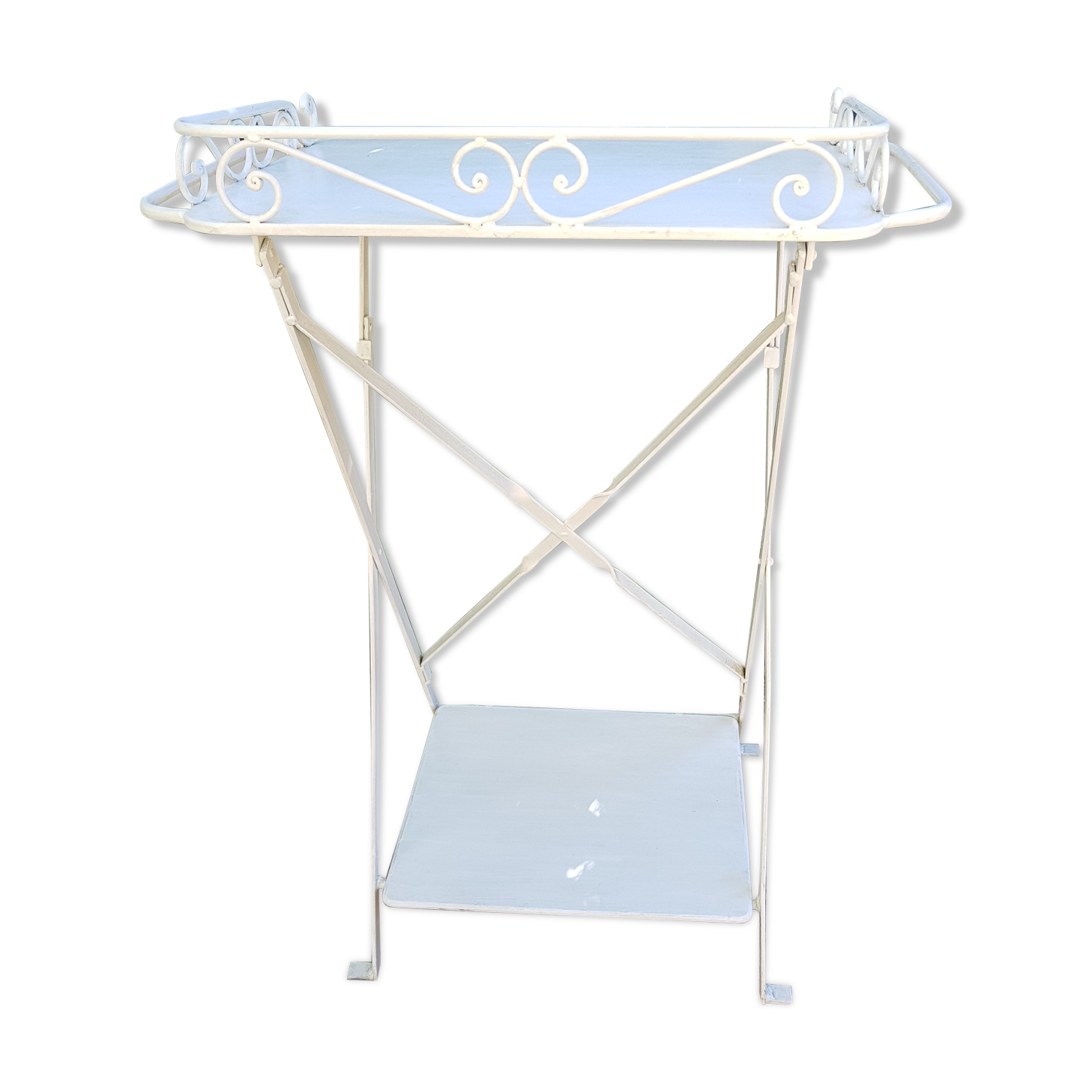 Service  table white wrought iron