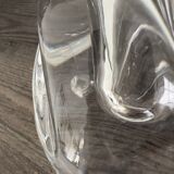 Pair of rose crystal candle holders by Daum France