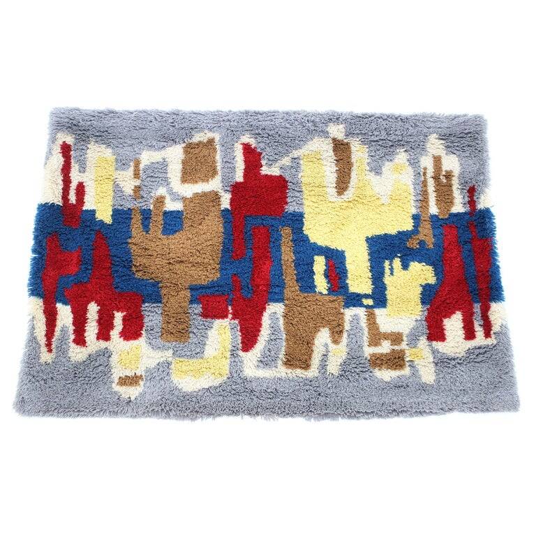 Midcentury design wool carpet in Ege Rya style, Denmark, 1970