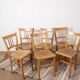 6 bistro chairs, blond wood, typical Luterma brand, 1950s-60s