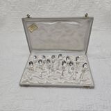 Silver-plated metal cutlery set of 12 teaspoons