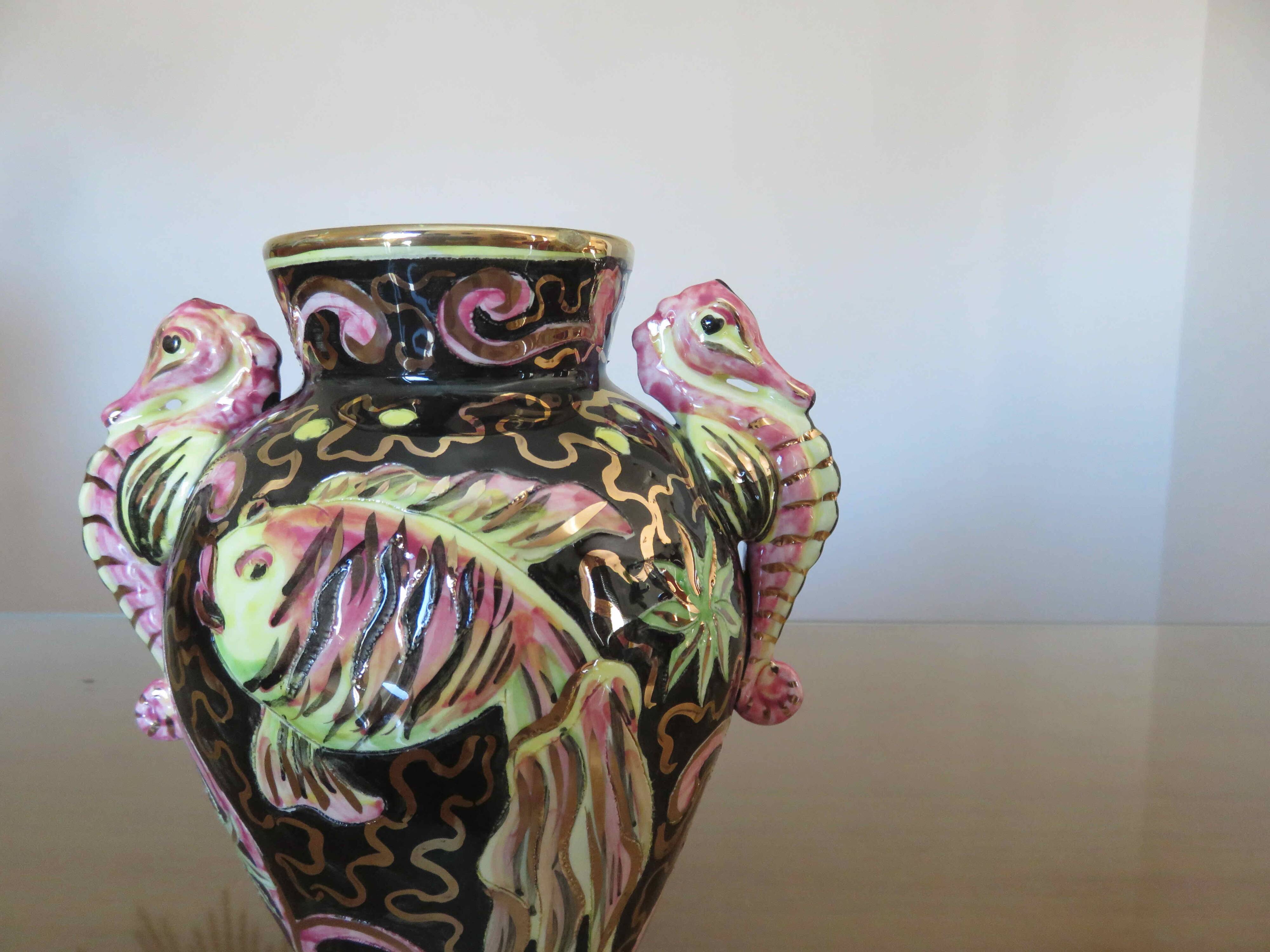 Vase "Seahorse" Cerart Monaco signed and numbered