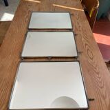 Metal triptych mirror from the 1950s