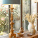 Lampe en bois doré sculpté époque 19ème
