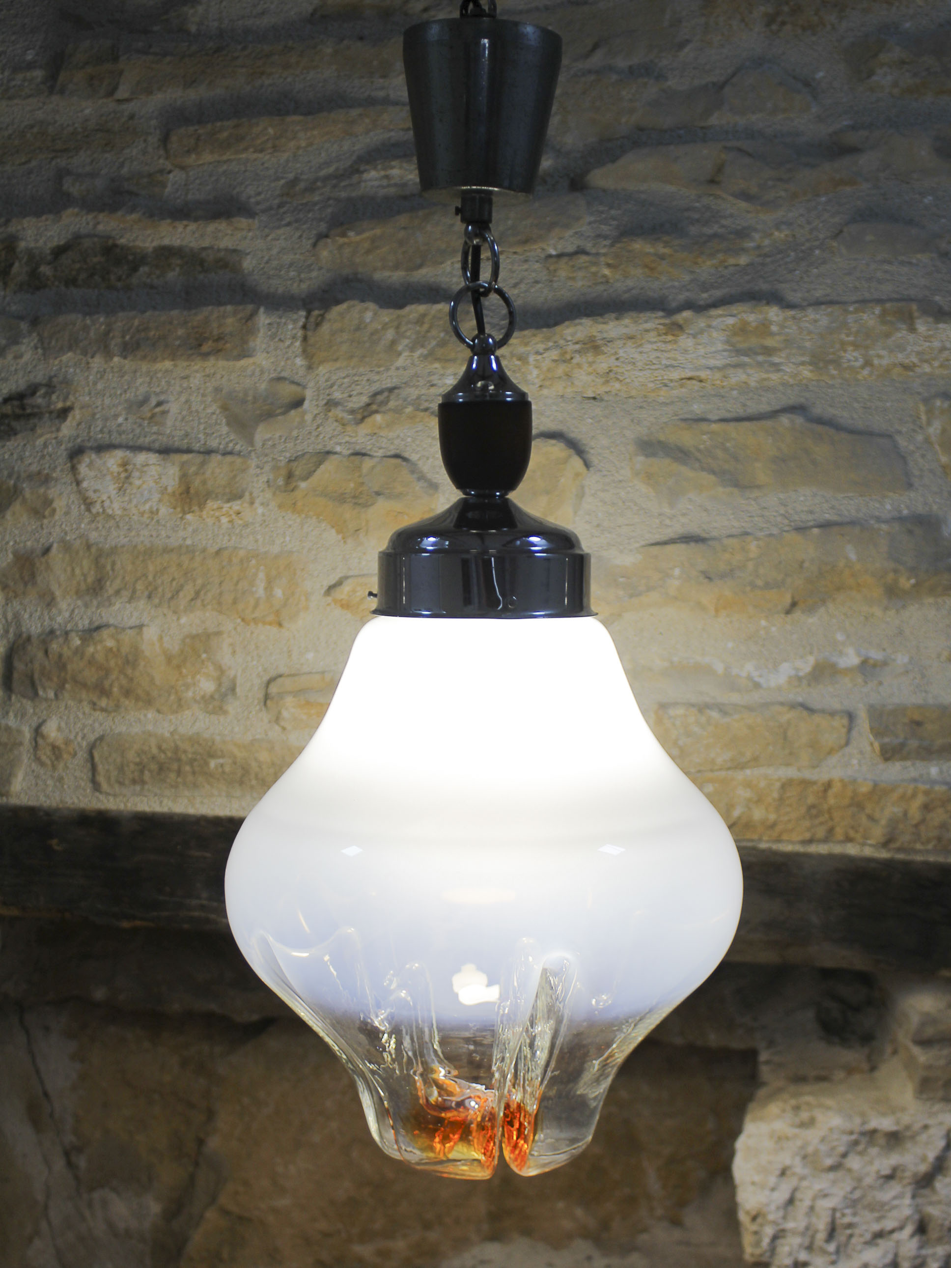 Mazzega glass pendant lamp 70s