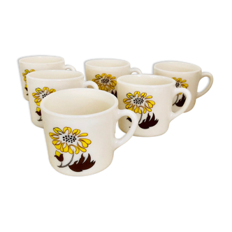 Six vintage coffee cups