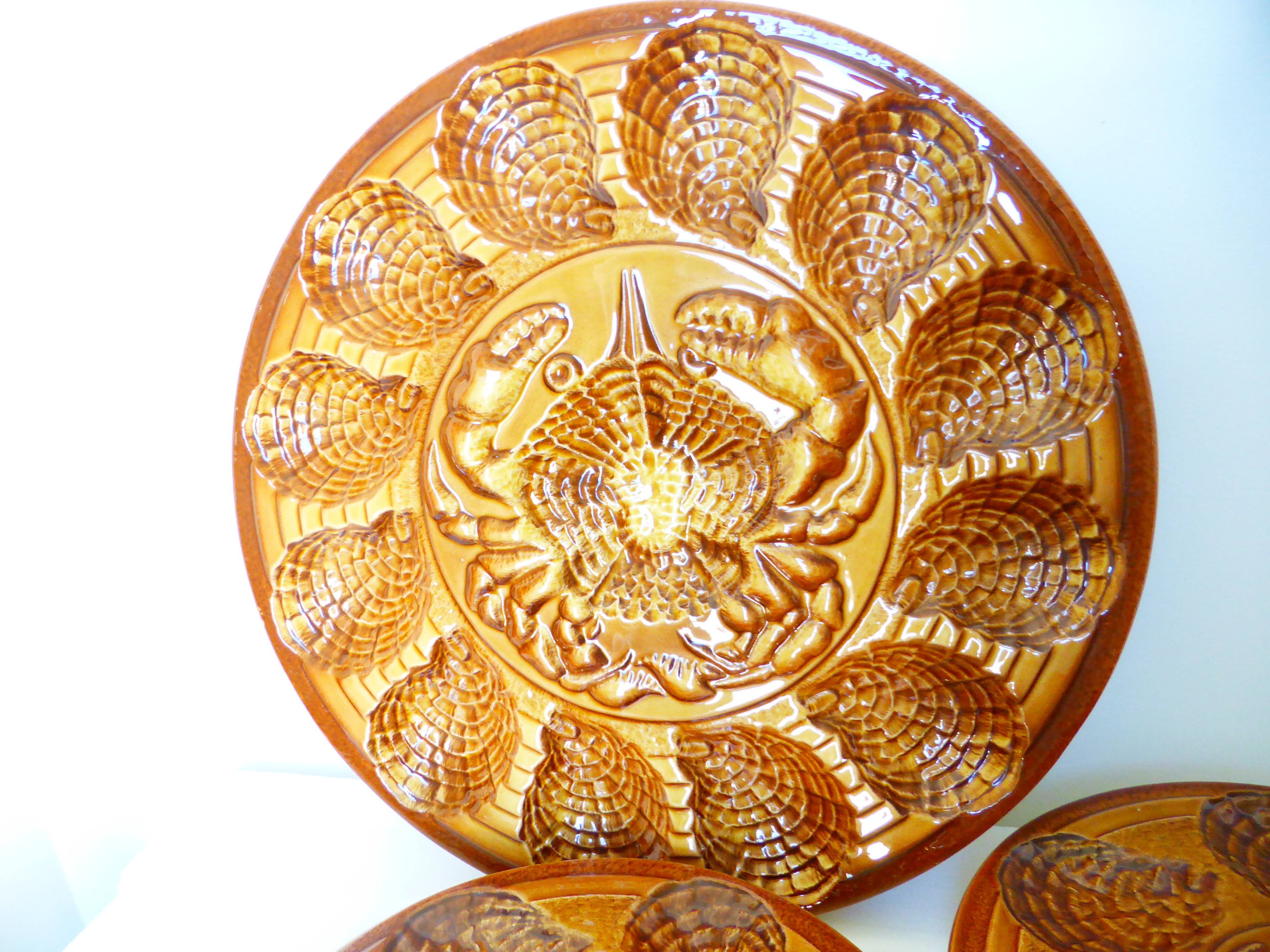 5 plates and a platter for oysters or shellfish from Sarreguemines 2106161