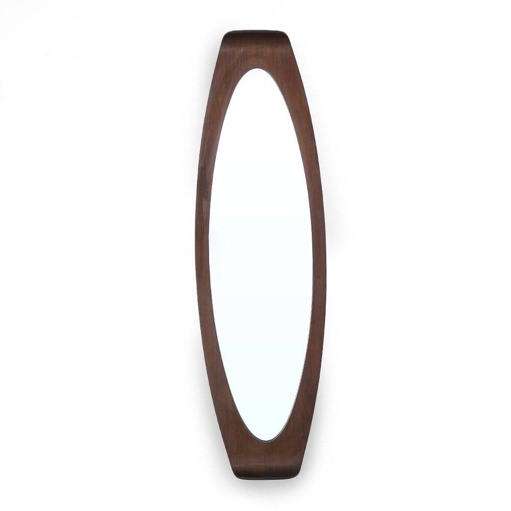 Mirror with curved wooden frame, 1960s