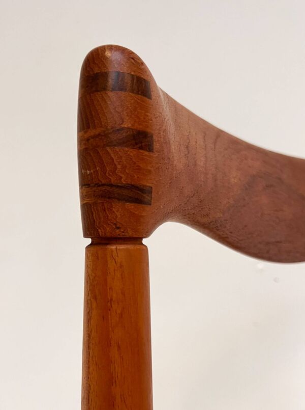 Ensemble de 4 chaises en papercord rénovées par H. Klein pour Bramin, années 1960.