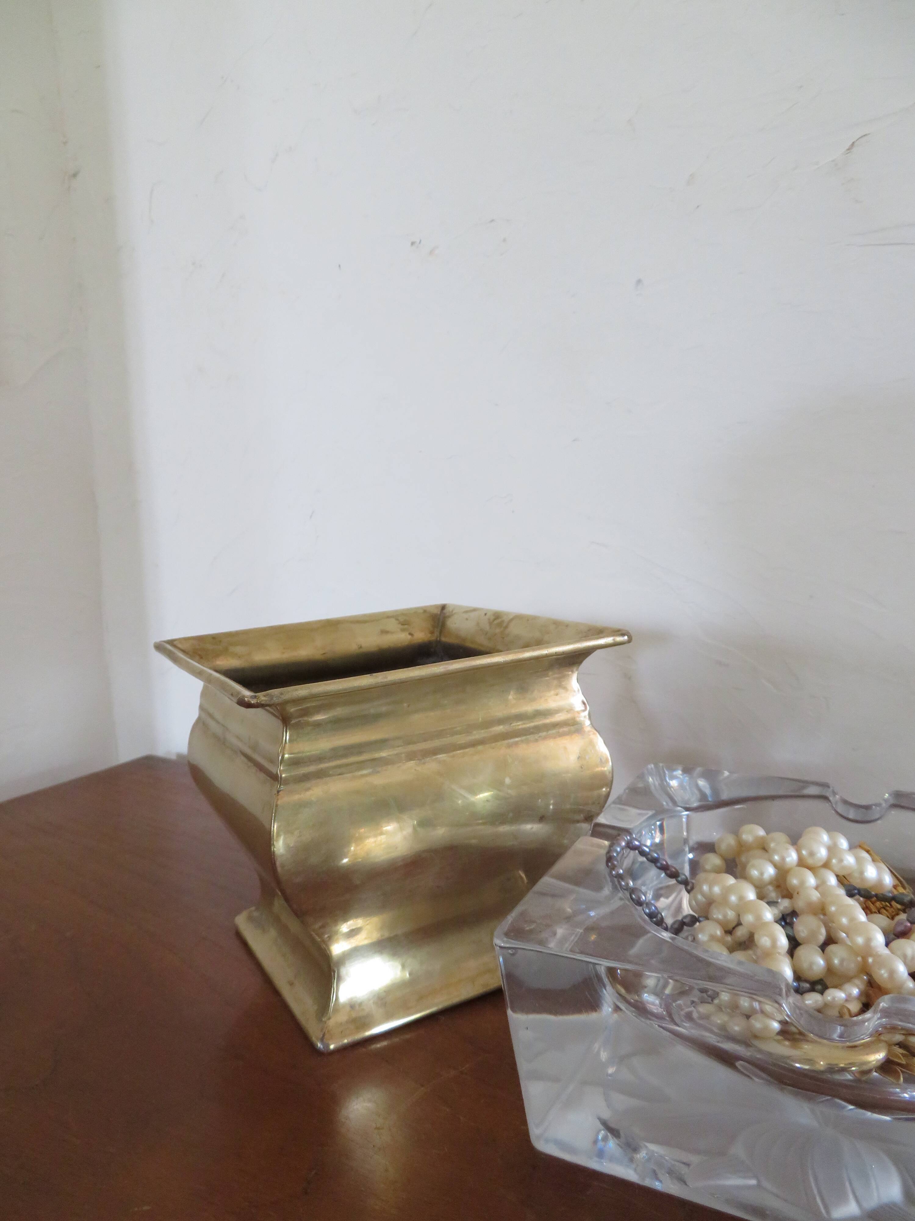 Vintage brass planter