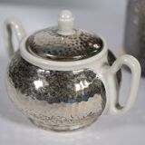 Service à thé Art déco par Hutschenreuther avec placage en argent WMF, années 1930